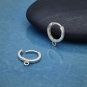  Sterling Silver Plain Huggie Hoops with Loop 14x11mm
