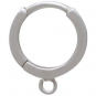  Sterling Silver Plain Huggie Hoops with Loop 14x11mm