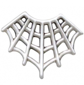 Sterling Silver Spider Web Post Earrings 14x17mm