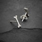 Sterling Silver Bone Post Earrings 3x10mm