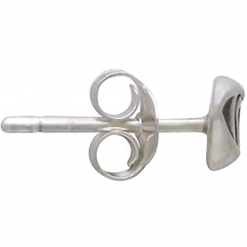 Sterling Silver Dimensional Eye Post Earrings 5x9mm