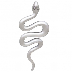 Sterling Silver Large Snake Post Earrings 28x12mm
