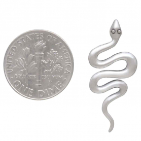 Sterling Silver Large Snake Post Earrings 28x12mm