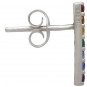 Sterling Silver Rainbow Bar Post Earrings 13x2mm