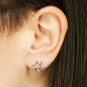  Sterling Silver Snowflake Post Earrings with Nanogem 11x11mm