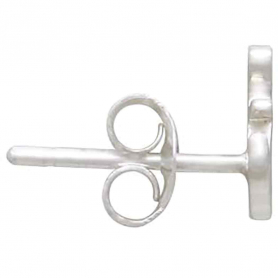 Sterling Silver Anchor Post Earrings 8x6mm