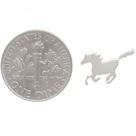  Sterling Silver Running Horse Post Earrings 8x13mm