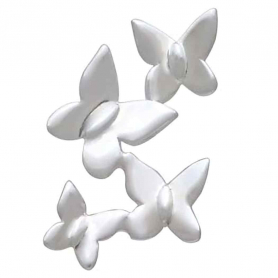 Sterling Silver Butterfly Cluster Post Earrings 17x11mm