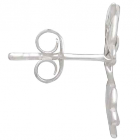 Sterling Silver Butterfly Cluster Post Earrings 17x11mm