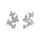 Nina Designs Sterling Silver Butterfly Cluster Post Earrings 17x11mm