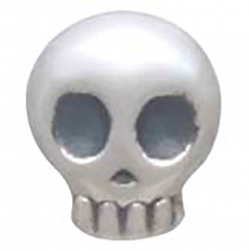 Sterling Silver Mini Skull Post Earrings 6x5mm