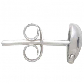 Sterling Silver Mini Skull Post Earrings 6x5mm