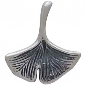 Sterling Silver Ginkgo Post Earrings 9x9mm