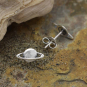  Sterling Silver Saturn Post Earrings 5x10mm
