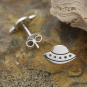 Sterling Silver UFO Post Earrings 6x11mm