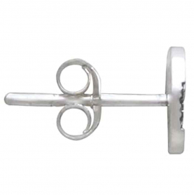 Sterling Silver Full Moon Post Earrings 8x8mm