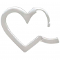  Sterling Silver Heart Huggie Hoop Earrings 17x19mm