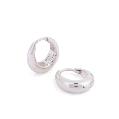 Sterling Silver Teardrop Huggie Hoops 13x4mm