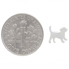 Sterling Silver Puppy Post Earrings 7x8mm