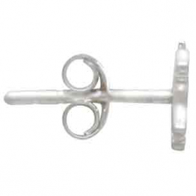 Sterling Silver Puppy Post Earrings 7x8mm