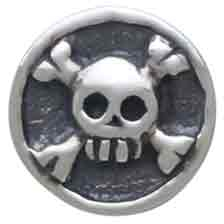 Sterling Silver Skull and Crossbones Stud Earrings