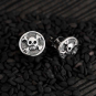 Sterling Silver Skull and Crossbones Post Earrings