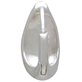 Sterling Silver Large Teardrop Huggie Hoop Earrings Back View