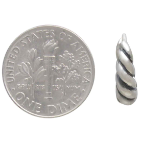 Sterling Silver Twisted Teardrop Huggie Hoop with Dime