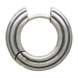 Sterling Silver Thick Round Huggie Hoops with Ridges Side View