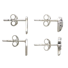 Sterling Silver Good Luck Post Earring Set Side View