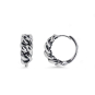 Sterling Silver Graduated Chain Huggie Hoop Earrings