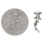 Sterling Silver Tiny Hammerhead Shark Post Earrings with Dime