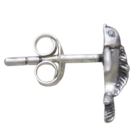 Sterling Silver Tiny Koi Post Earrings Side View