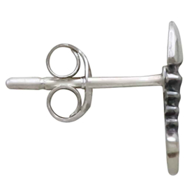 Sterling Silver Fishbone Post Earrings Side View