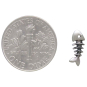 Sterling Silver Fishbone Post Earrings with Dime