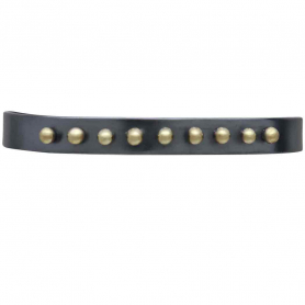 Mixed Metal Black Cuff Bracelet with Bronze Granulation