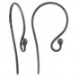Black Sterling Silver Large Simple Ear Hook w Ball