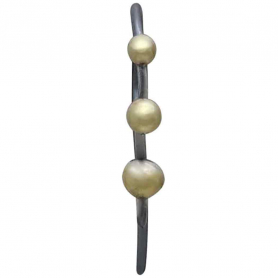 Mixed Metal Black Ear Wire with Bronze Granulation