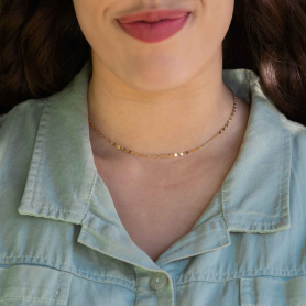 14K Gold Filled Flat Sparkle Chain on model