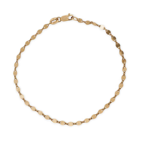 14K Gold Filled Flat Sparkle Chain Bracelet 7.5 Inch