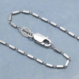 Sterling Silver Rectangle Station Chain