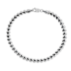 Sterling Silver Heart Link Bracelet 7.5 Inch