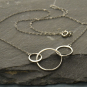 Sterling Silver Necklace With Three Circles - 16 Inch