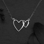 Nina Designs Sterling Silver Linked Hearts Festoon Necklace