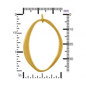 Gold Charm- Large Abstract Charm with 24K Gold Plate 39x27mm