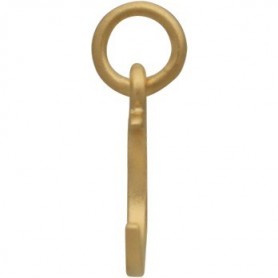 Gold Charm - Tiny Crescent Moon with 24K Gold Plate 14x7mm