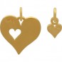 24K Gold Plated Heart and Heart Cutout Charm Set