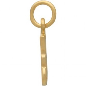 Gold Charm - Tiny Cat with 24K Gold Plate 15x6mm