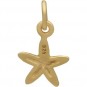 Satin 24K Gold Plated Textured Starfish Charm 14x8mm