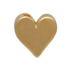 Gold Bead - Small Heart with 24K Gold Plate 7x8mm